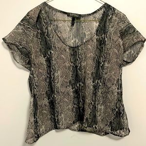 Buffalo by David bitton sheer snake print top. Size: XS